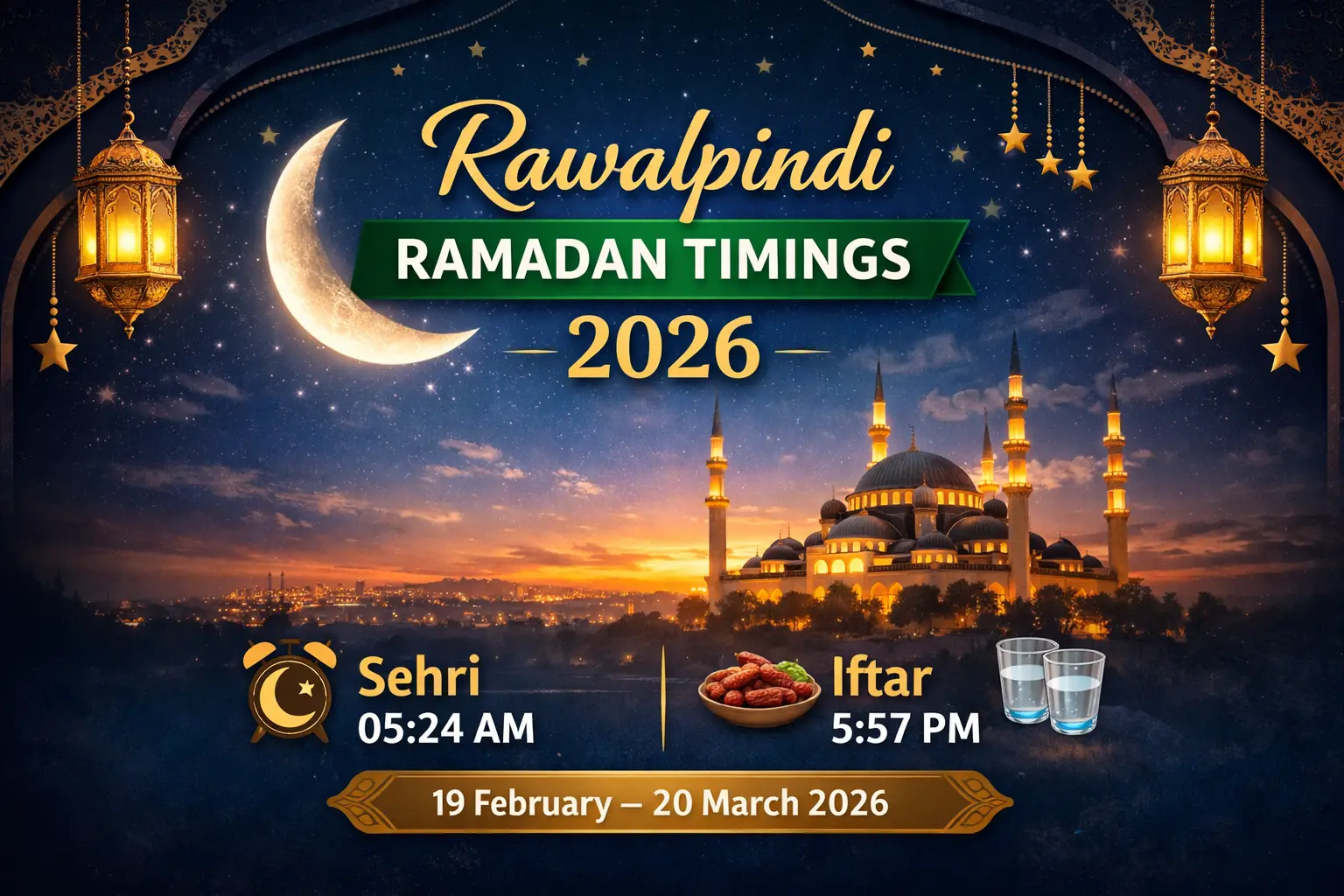 Rawalpindi Ramadan Timings 2026